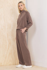 Luxe Cloud Henley Pullover | Vintage Havana Java