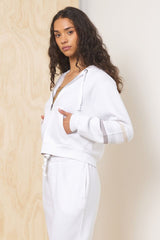 Stripe Burnout Fleece Zip-Up | Vintage Havana Winter Whites