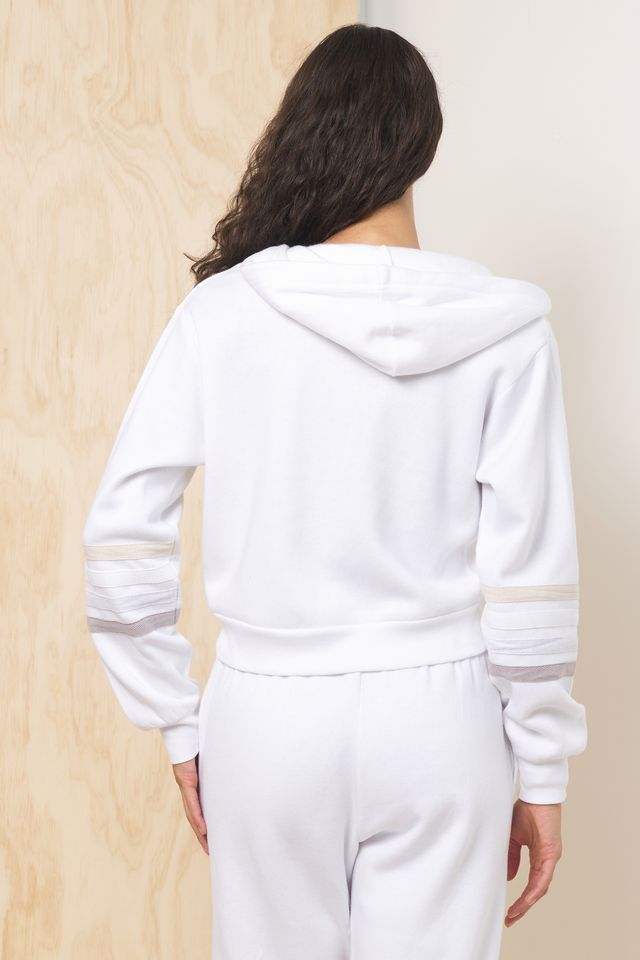 Stripe Burnout Fleece Zip-Up | Vintage Havana Winter Whites