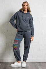 Von Dutch Hoodie with Multi Print | Vintage Havana Washed Black
