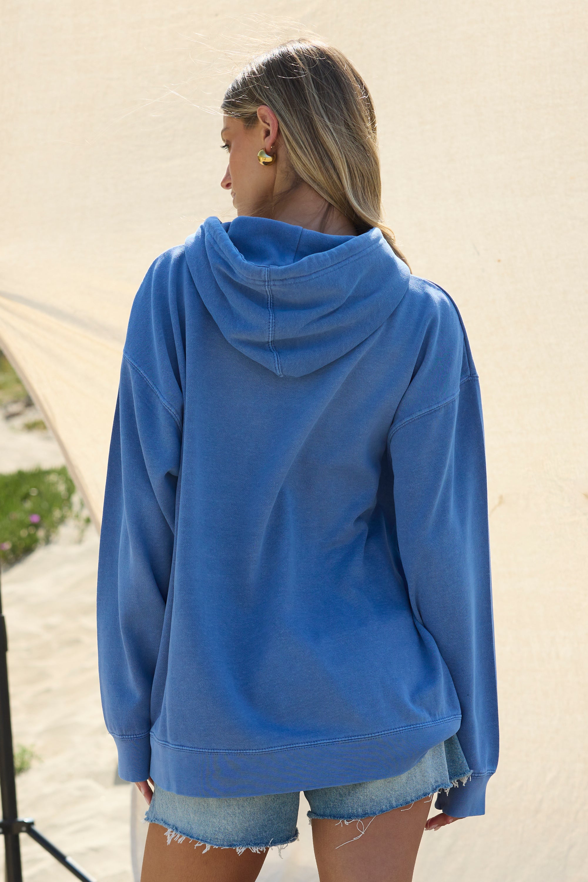 "Wellness" Garment Dye Hoodie | Vintage Havana Blue