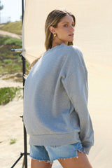 "Montauk" Heather Grey Surf Wash Crewneck | Vintage Havana Gray