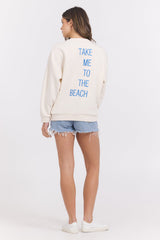 SURF WASH EMBROIDERED CREWNECK | Vintage Havana Coconut/ Hightide
