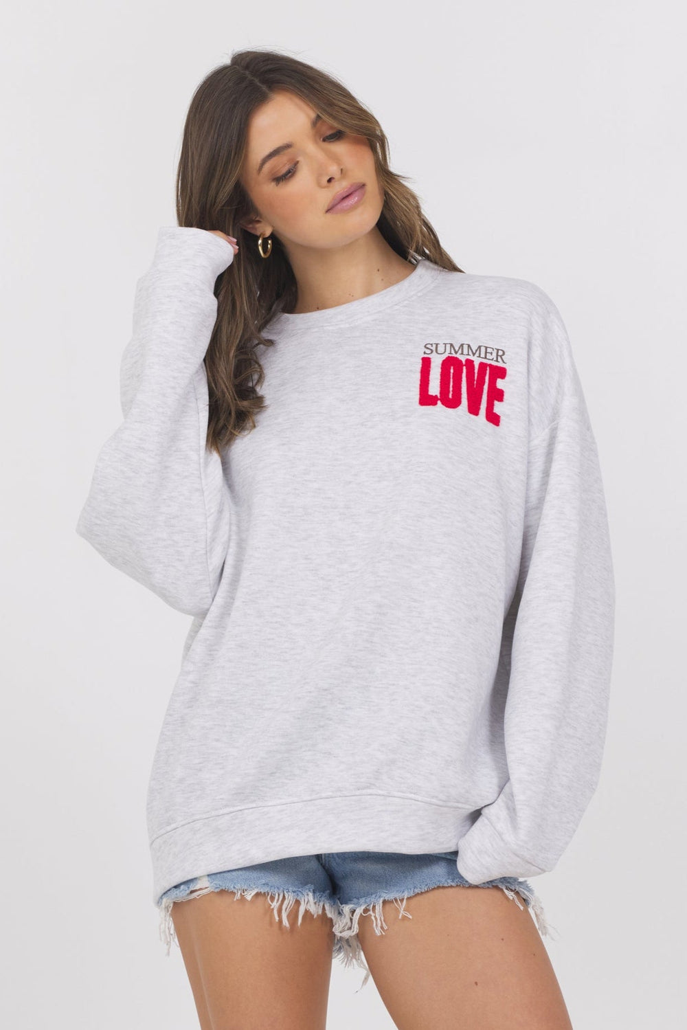 Summer Love Fleece Crewneck | Vintage Havana Ivory