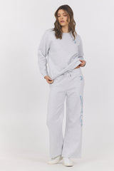 Embroidered Garment Dye Crew | Vintage Havana Spring Grey Blue