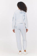 Printed Rib Crew | Vintage Havana Light Blue Washed Denim
