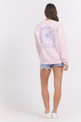 Surfwash Crew w/ Embroidery | Vintage Havana Hibiscus Pink w/ Hightide Blue