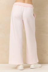Vintage Fleece Wide Leg Pants with Rib | Vintage Havana Pink Hibiscus