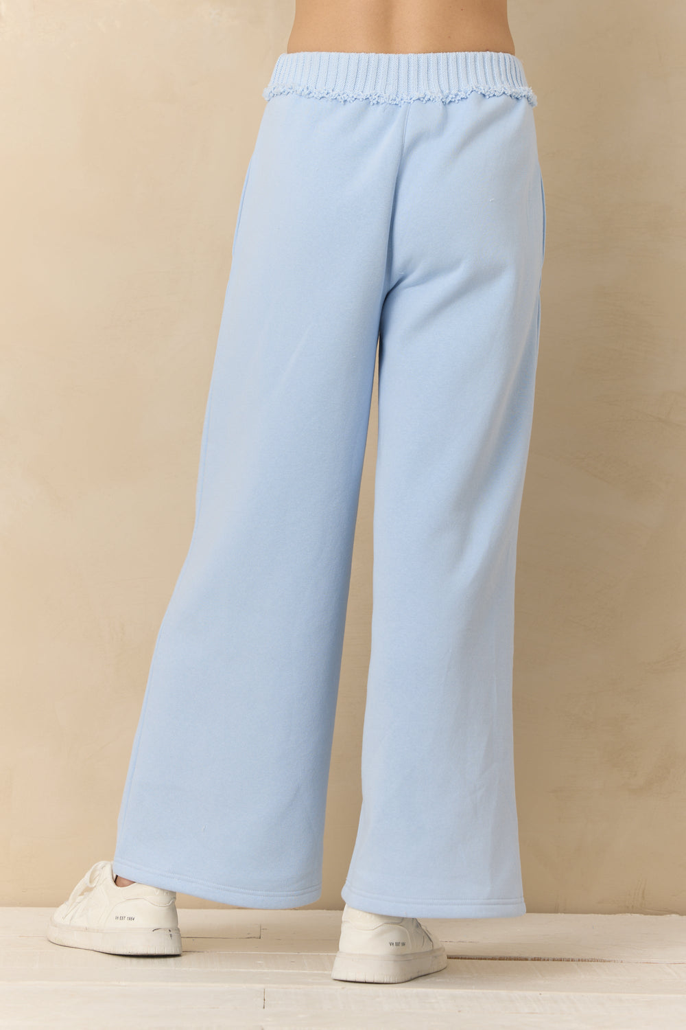Vintage Fleece Wide Leg Pants with Rib | Vintage Havana Pink Hibiscus
