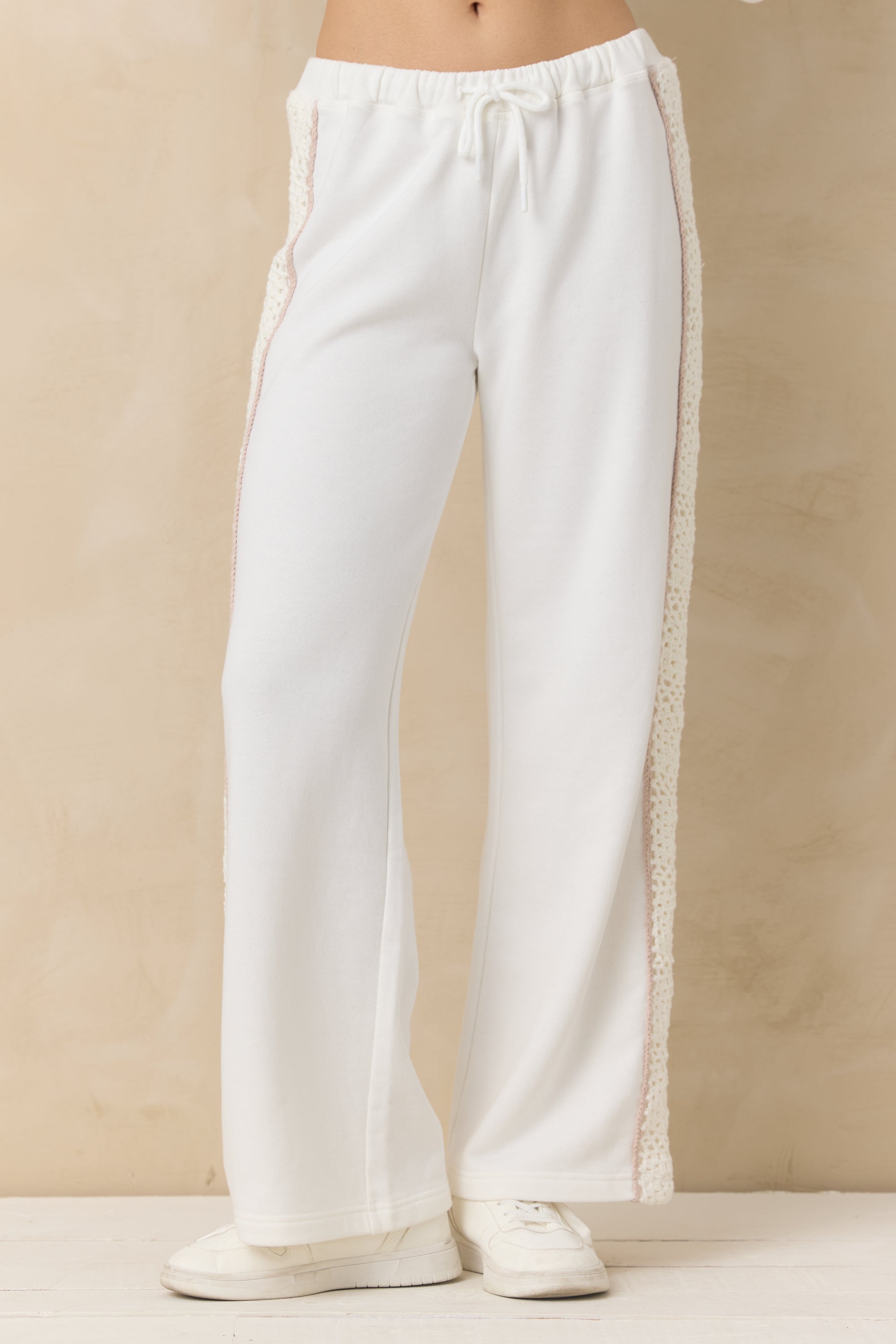 French Terry Pant with Square Crochet Insert | Vintage Havana