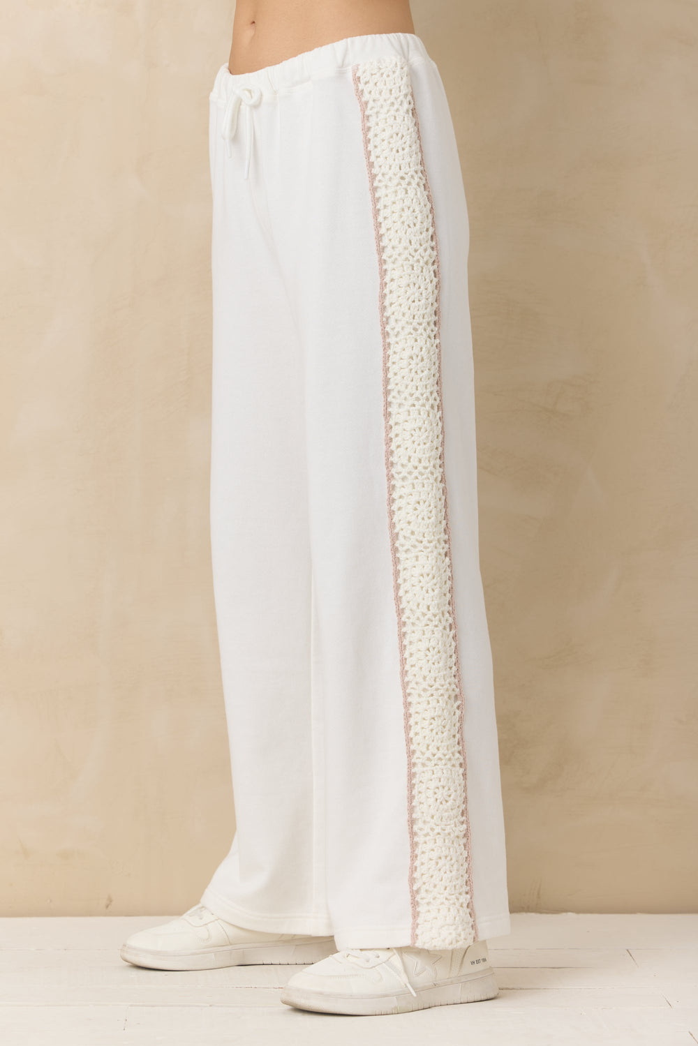 French Terry Pant with Square Crochet Insert | Vintage Havana