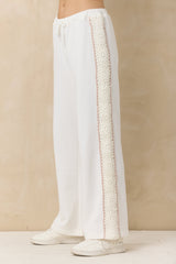 French Terry Pant with Square Crochet Insert | Vintage Havana