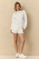 Vintage Fleece Shorts with Embroidery | Vintage Havana