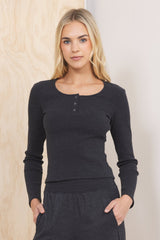 Washed Black Henley 2-Piece Set | Vintage Havana