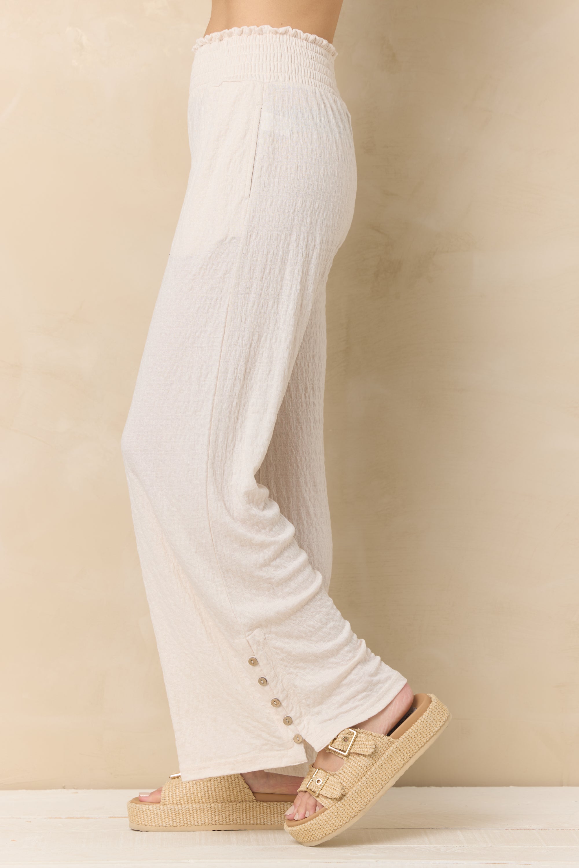 Crinkle Knit Wide Leg Pants | Vintage Havana