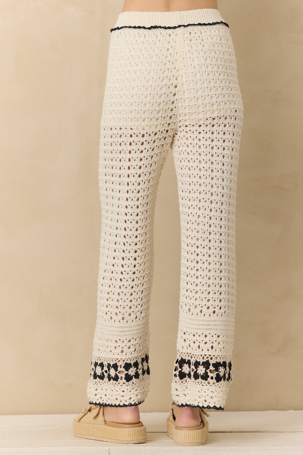 Crochet Floral Wide Leg Pants | Vintage Havana