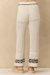 Crochet Floral Wide Leg Pants | Vintage Havana