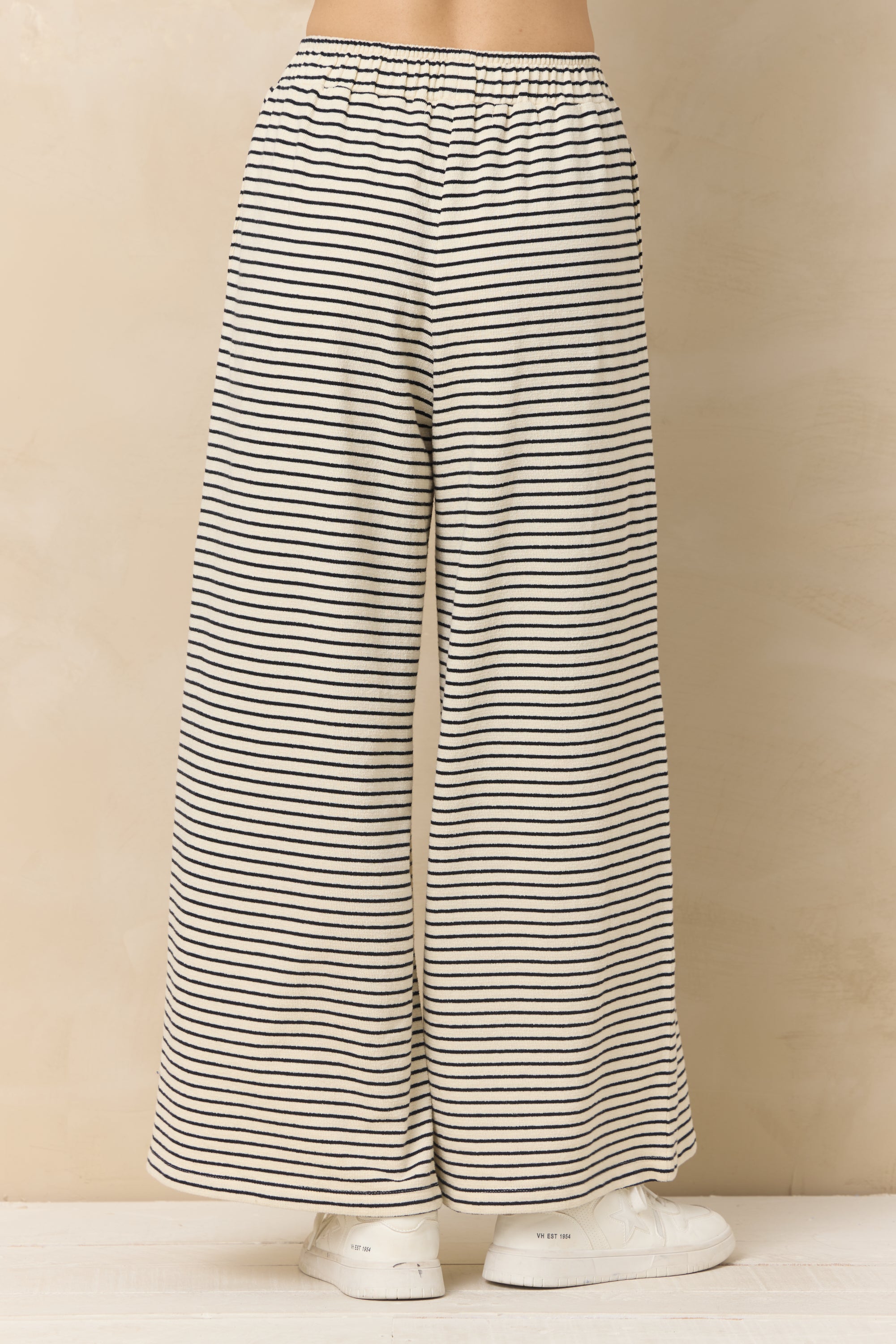 Striped French Terry Cloth Wide Leg Pant | Vintage Havana