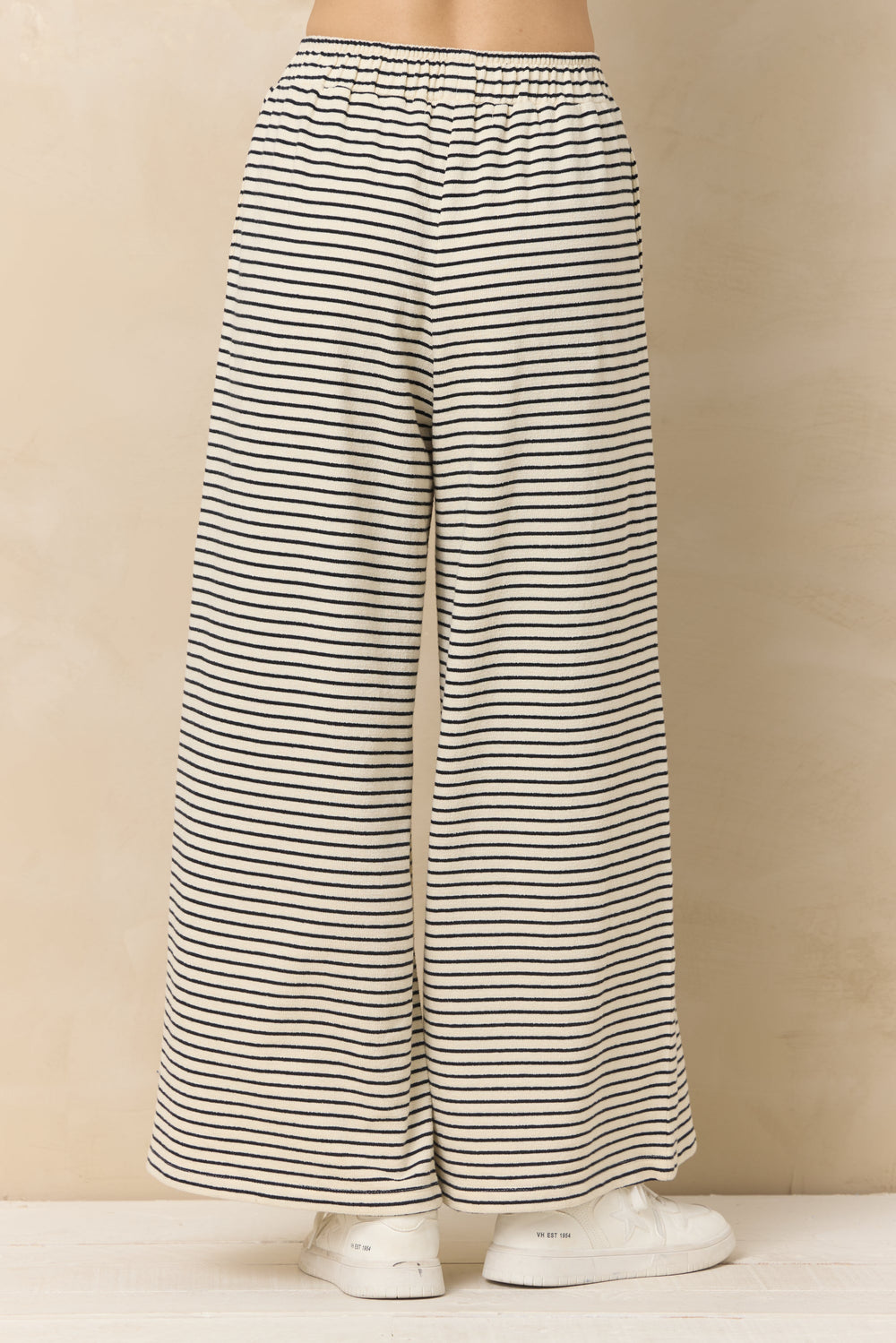 Striped French Terry Cloth Wide Leg Pant | Vintage Havana