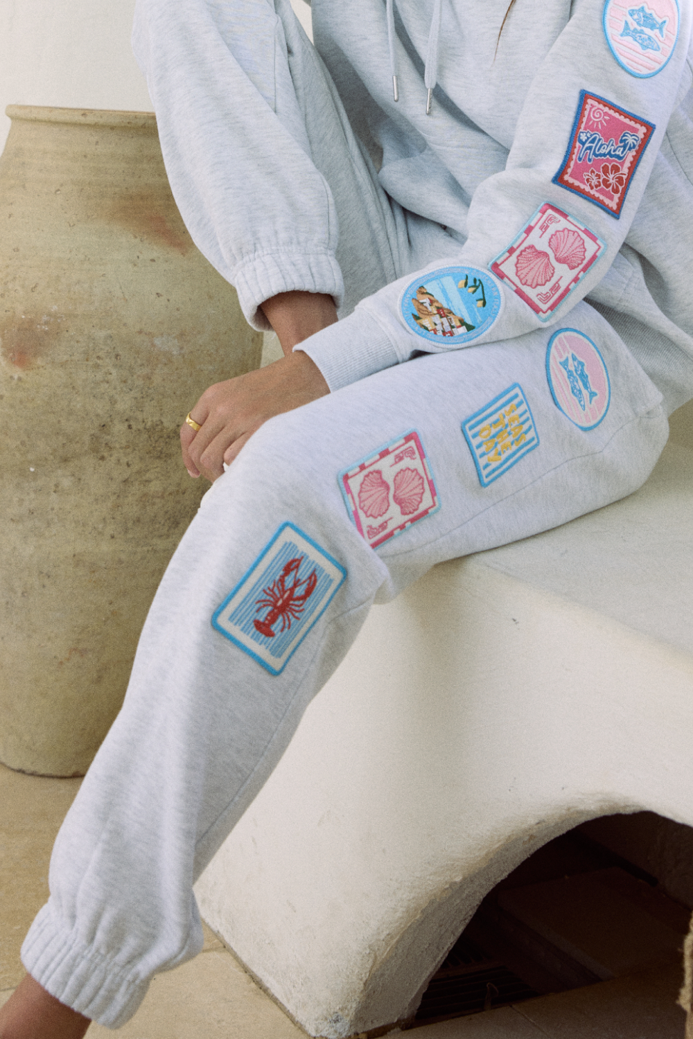 Ultra Fleece Joggers with Patches & Embroidery | Vintage Havana