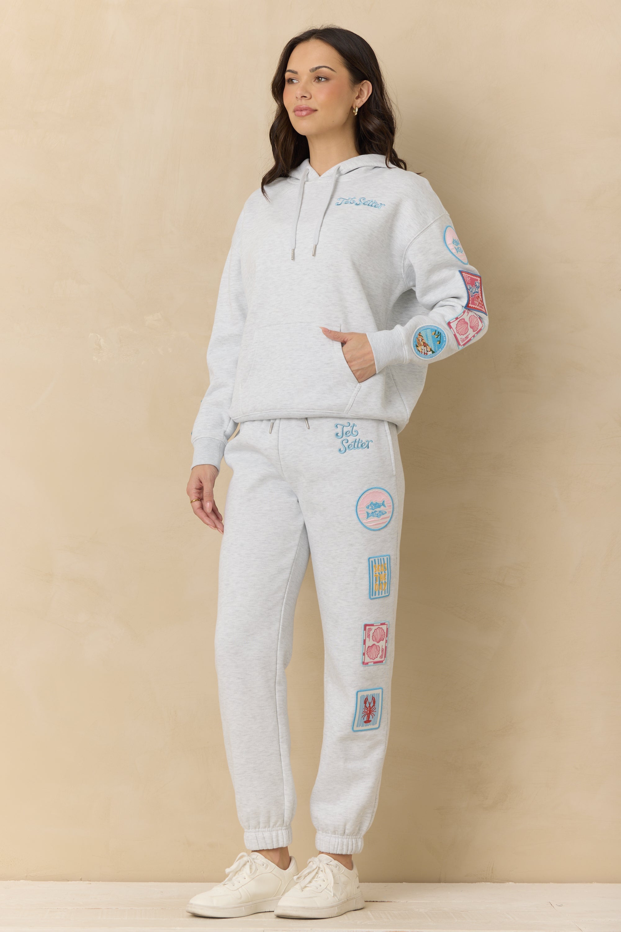 Ultra Fleece Joggers with Patches & Embroidery | Vintage Havana