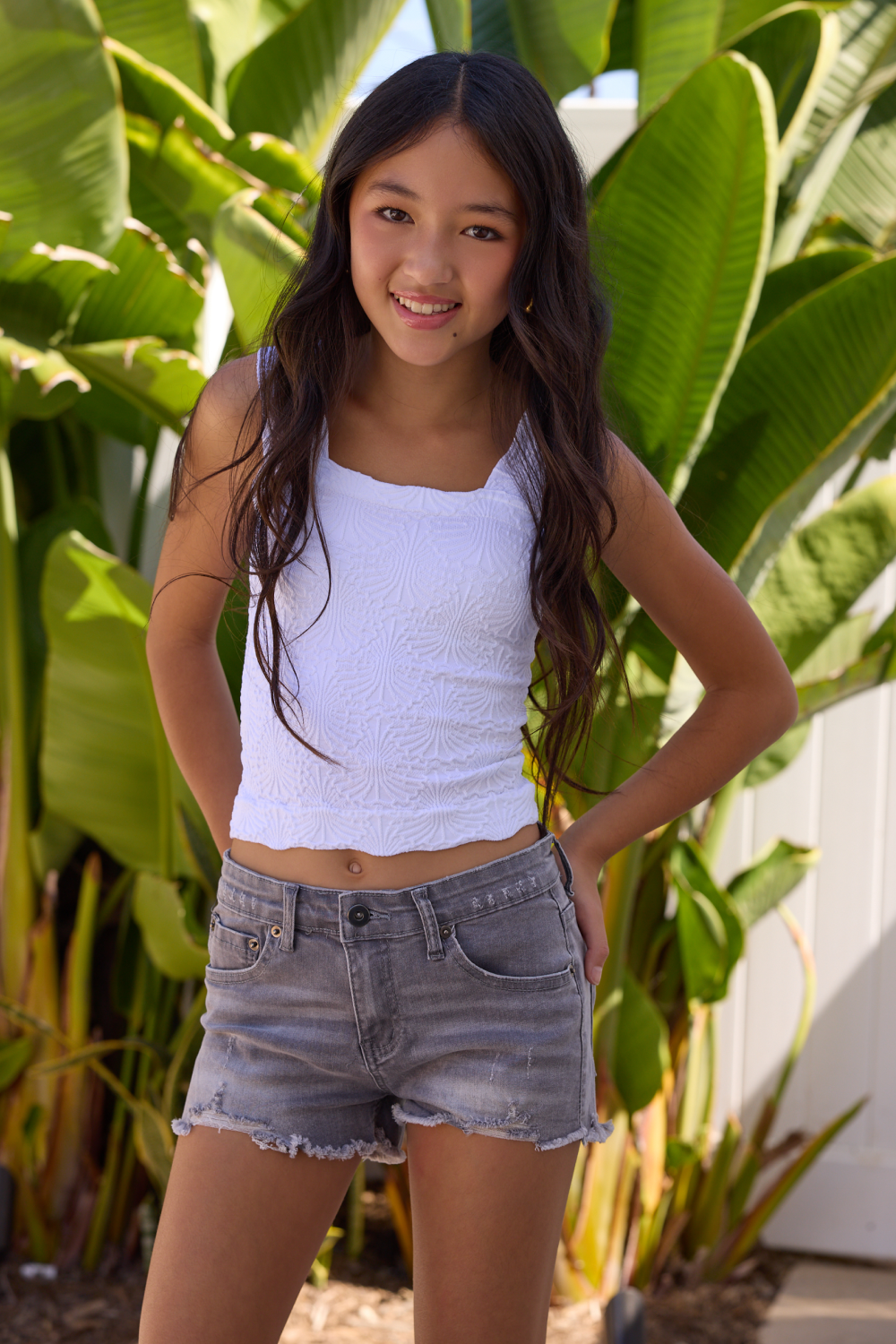 Kids Vintage Grey Fray Short | Vintage Havana