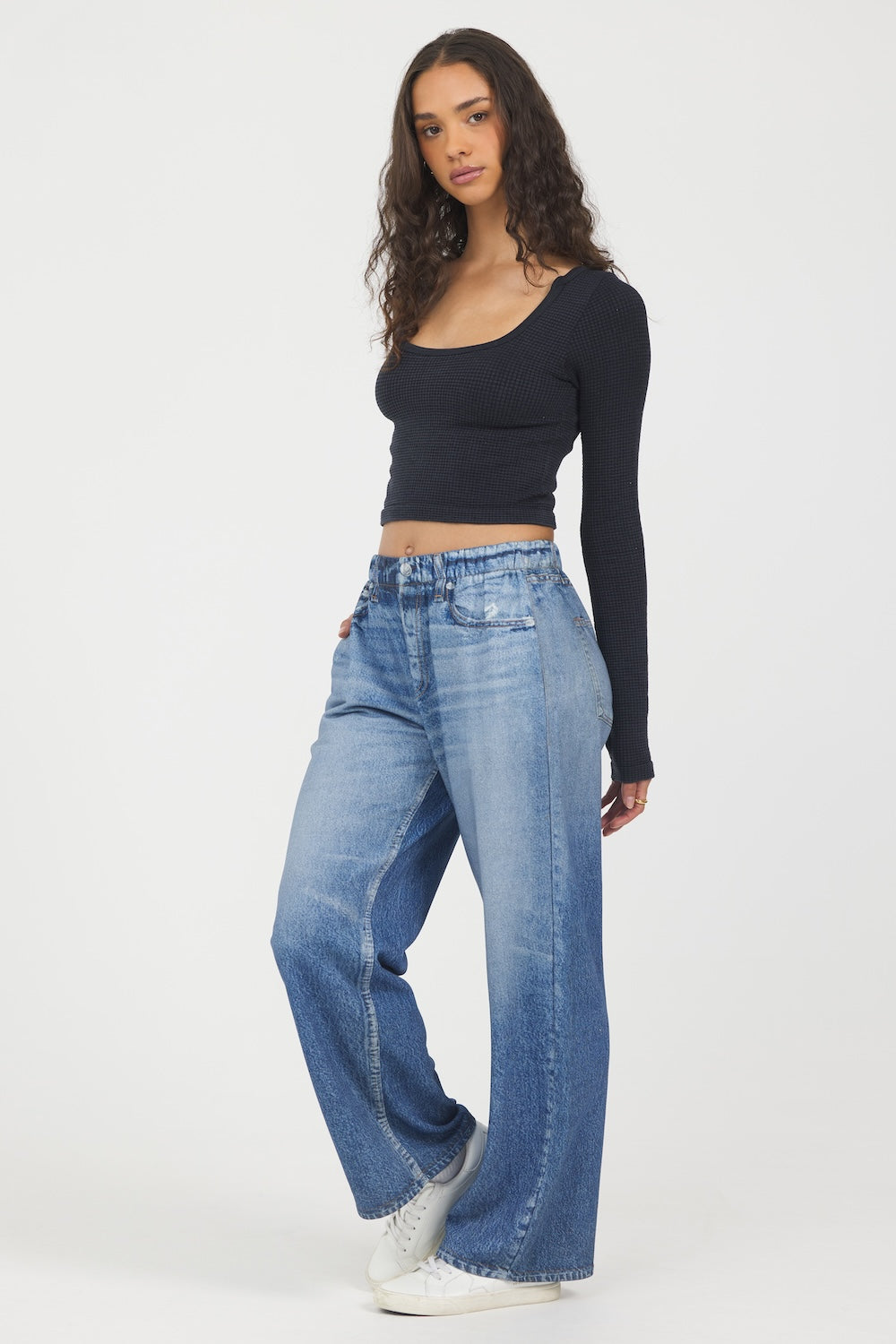 Denim Fleece Wide Leg Pant | Vintage Havana Medium Denim
