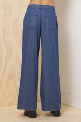 Tencel Wide Leg Trouser | Vintage Havana Dark Blue