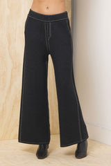 Flare Pant w/ Contrast Stitching | Vintage Havana Black