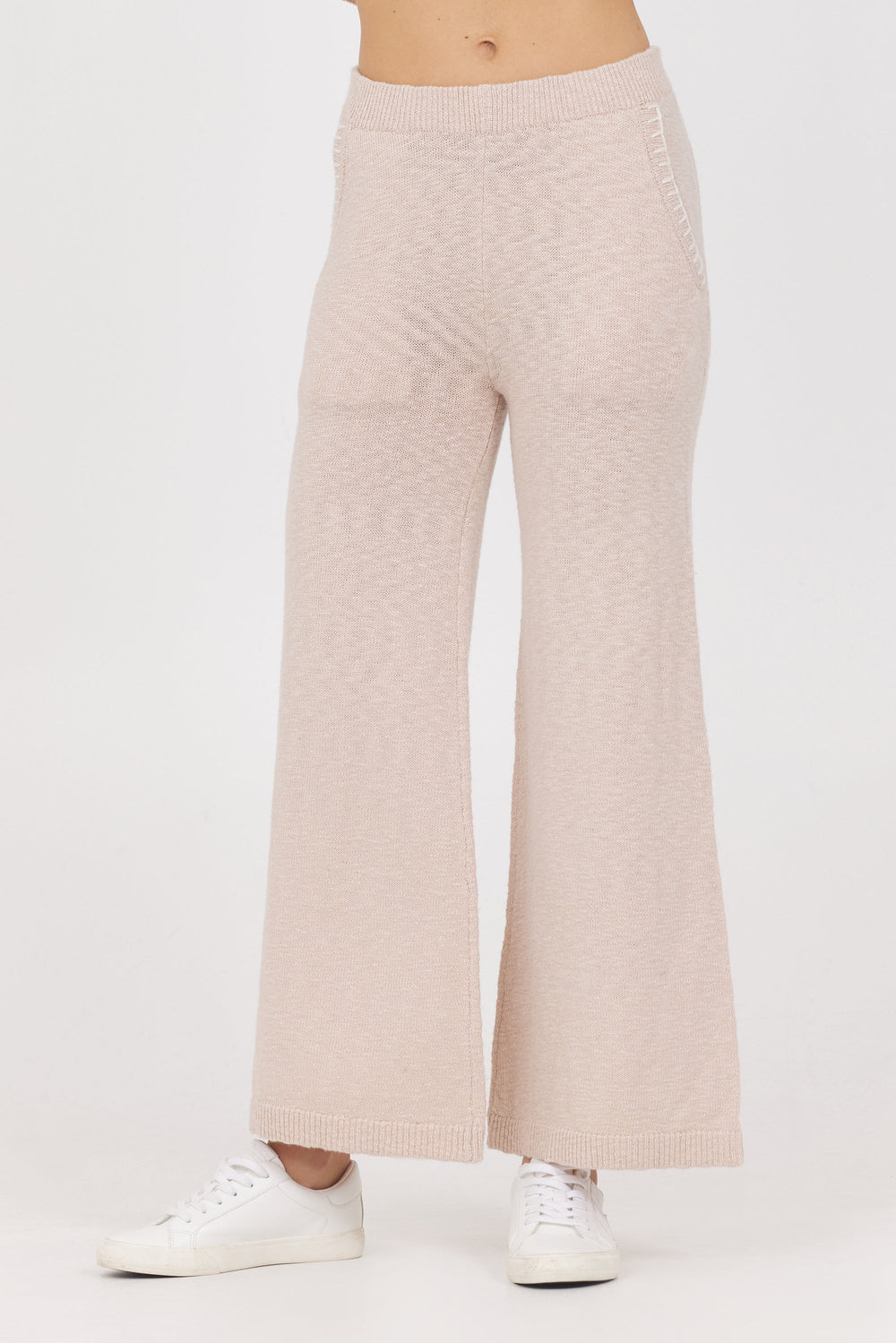 Knit Pants w/ Whipstitch | Vintage Havana Summer Sand with White