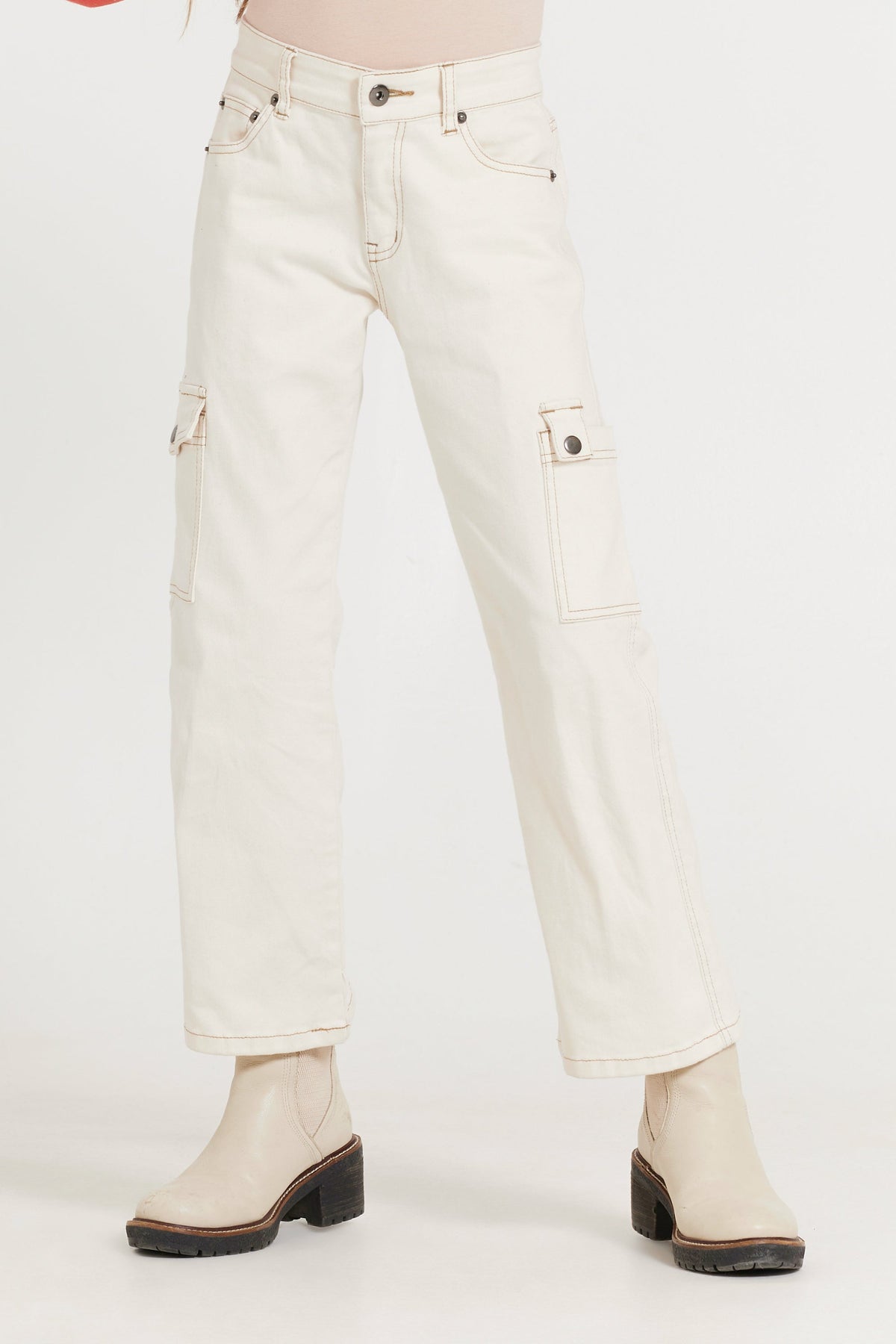 Kids Cream Cargo Jean | Vintage Havana Cream