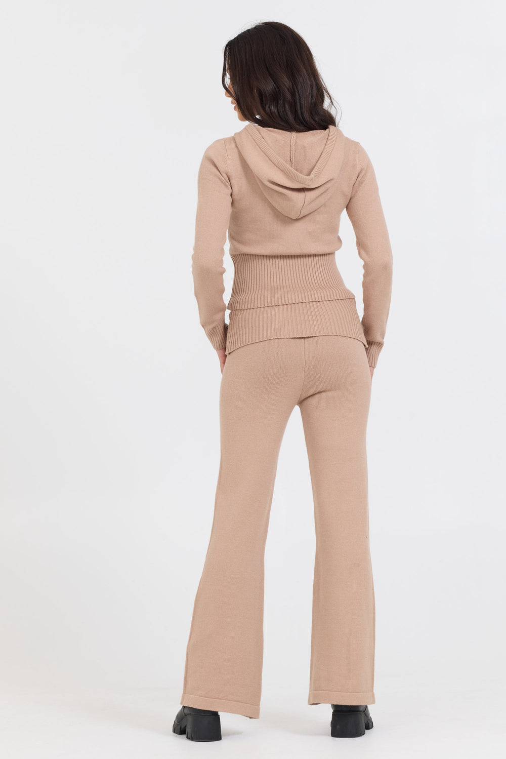 Salted Caramel Slim Fit Knit Fold Over Flare Pant | Vintage Havana Caramel