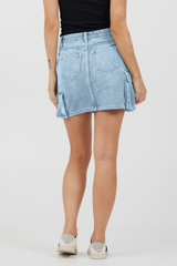 Light Wash Denim Cargo Skirt | Vintage Havana Light Wash