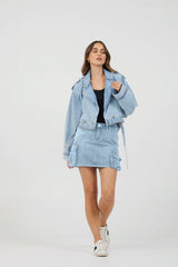 Light Wash Denim Cargo Skirt | Vintage Havana Light Wash