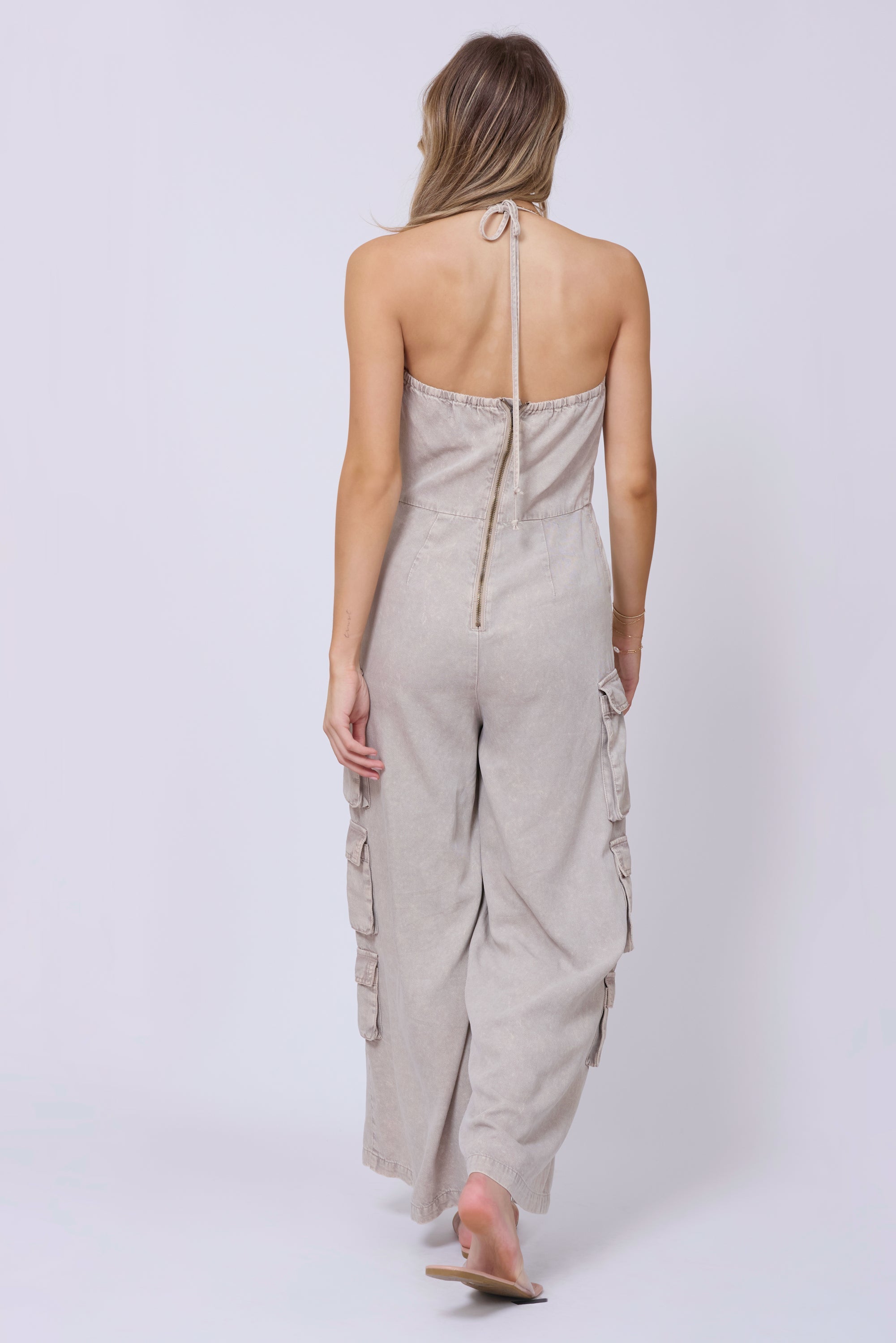 Khaki Tencel Jumpsuit | Vintage Havana Khaki