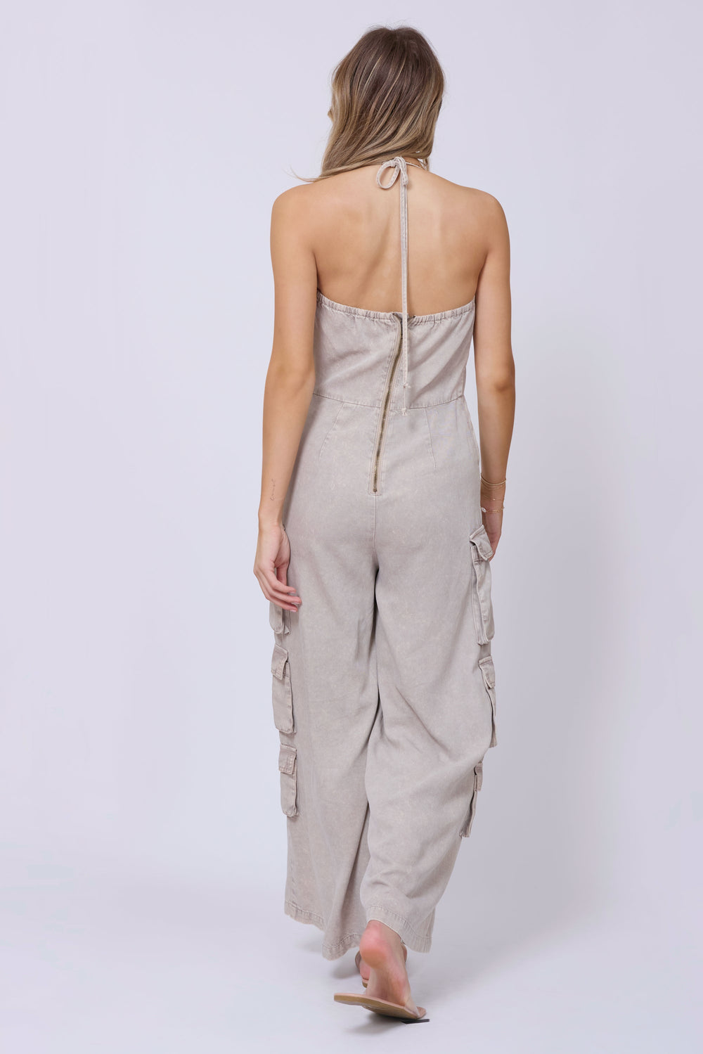 Khaki Tencel Jumpsuit | Vintage Havana Khaki