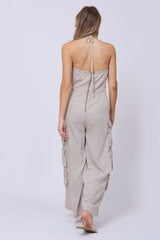Khaki Tencel Jumpsuit | Vintage Havana Khaki
