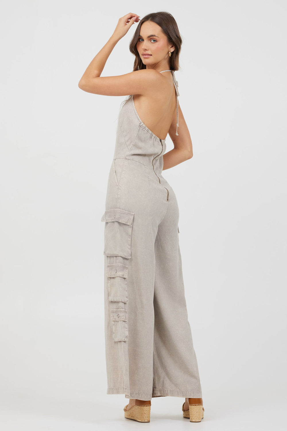 Khaki Tencel Jumpsuit | Vintage Havana Khaki
