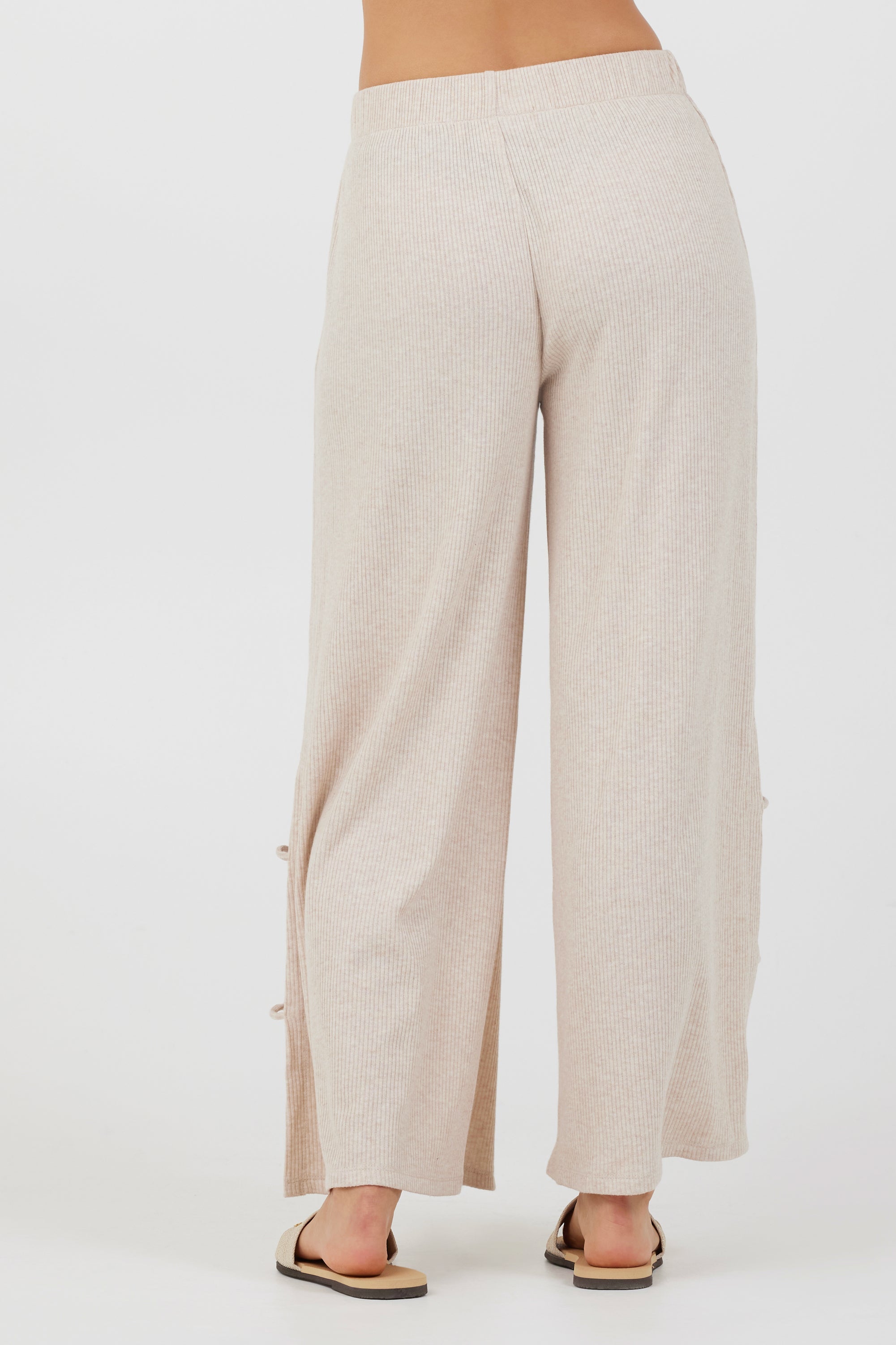 Heather Oatmeal Drapey Knit Cut Out Pants | Vintage Havana Heather Oatmeal
