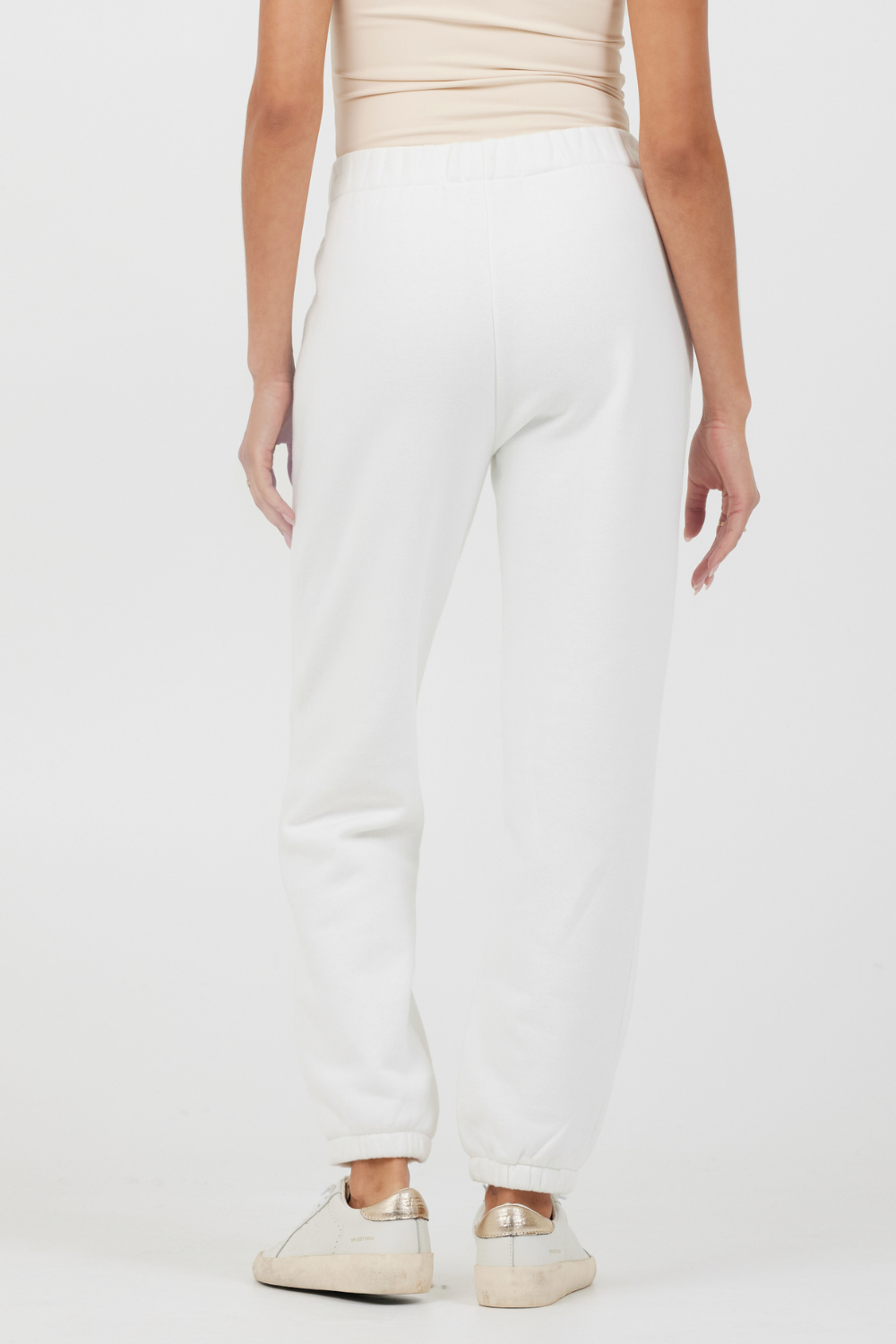 White Essentials Fleece Joggers | Vintage Havana White
