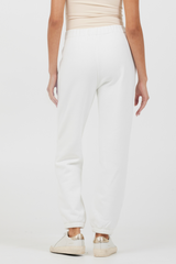 White Essentials Fleece Joggers | Vintage Havana White
