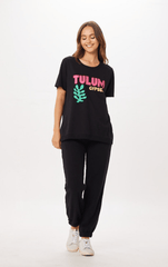 Black Tulum Jet Setter Surf Wash Jogger | Vintage Havana Black