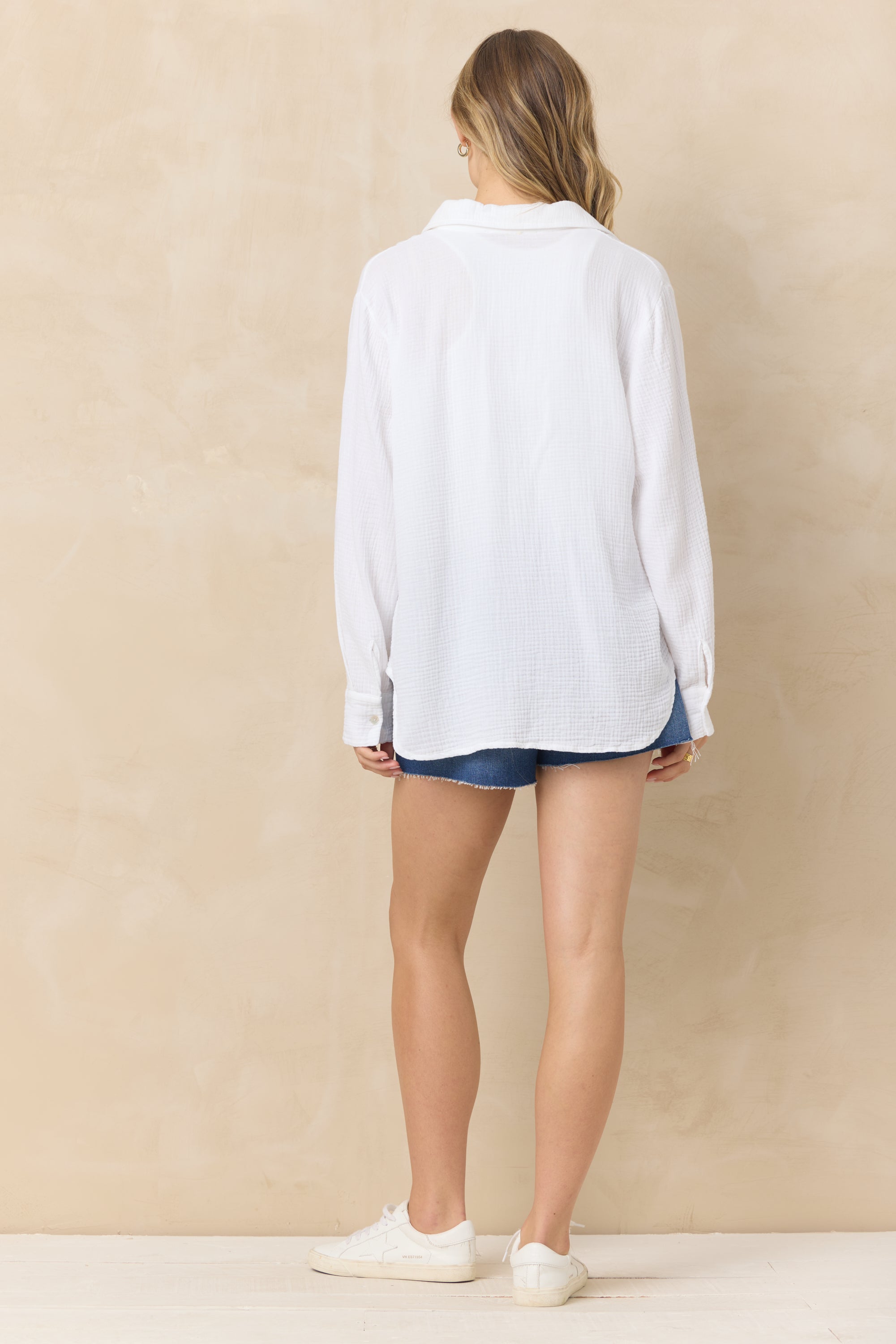 Gauze Button Down with Embroidery | Vintage Havana
