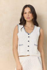 Knit Vest with Whipstitch | Vintage Havana