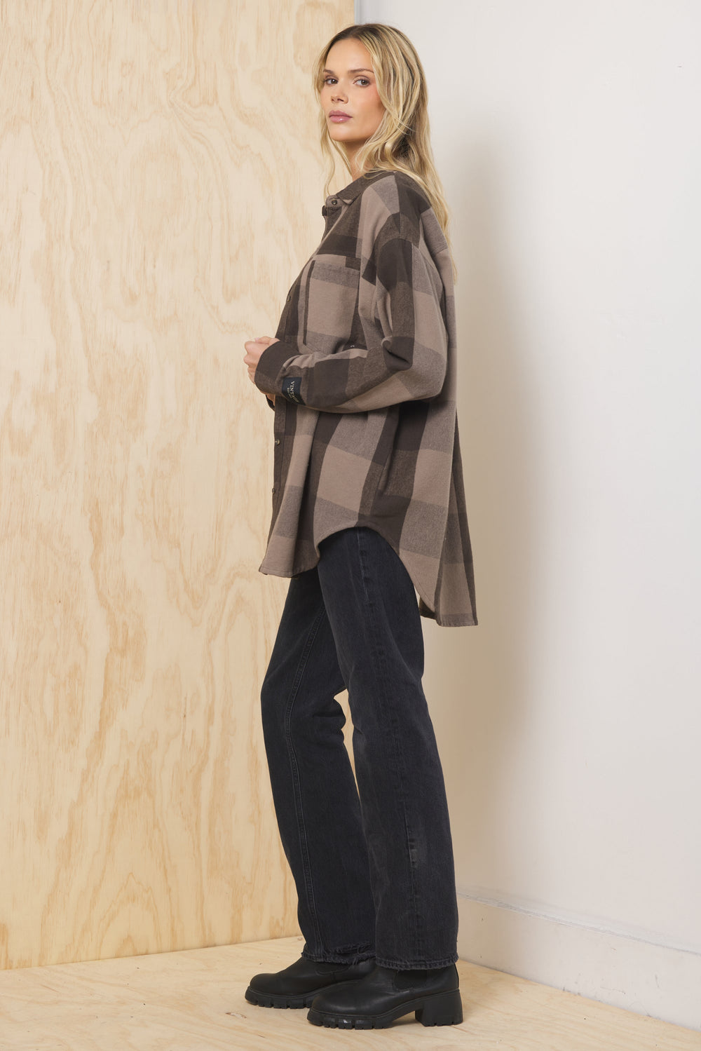 Oversized Flannel Button Down | Vintage Havana Cedarwood Plaid