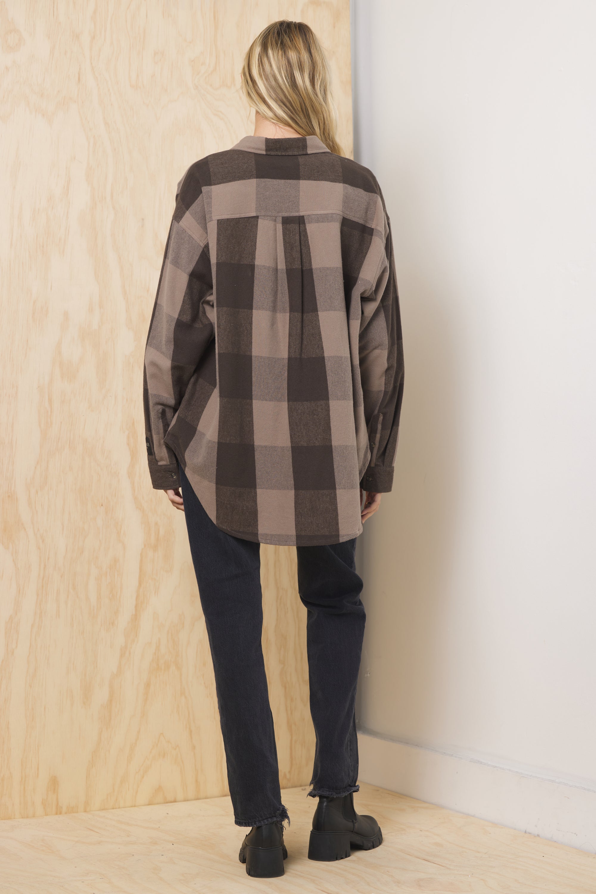 Oversized Flannel Button Down | Vintage Havana Cedarwood Plaid
