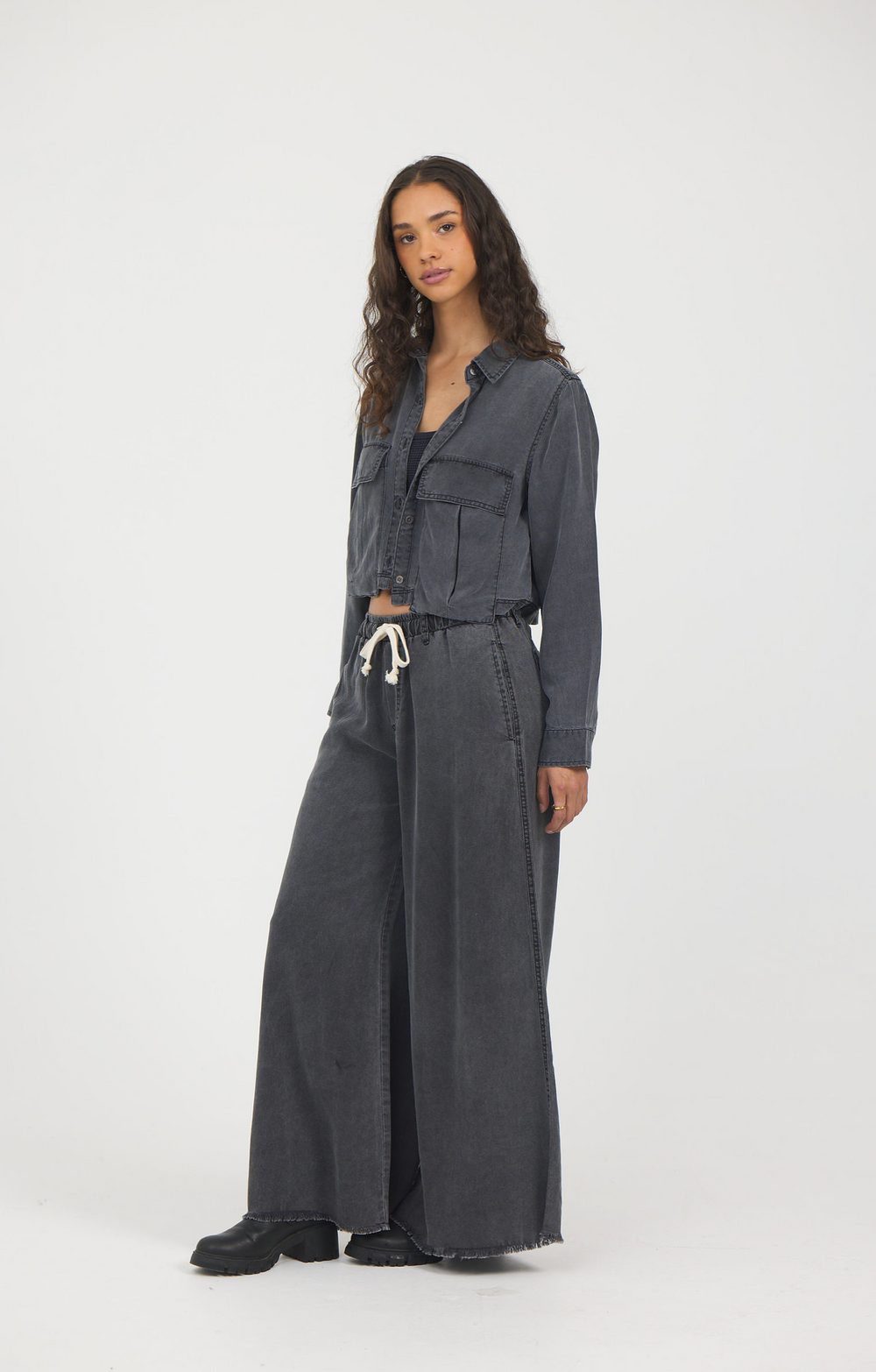 Tencel Button Down | Vintage Havana Charcoal