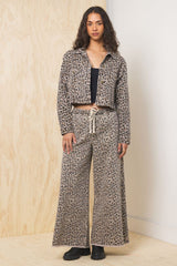 Stretch Denim Crop Jacket | Vintage Havana Leopard