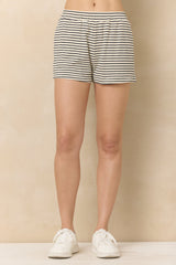 Striped French Terry Cloth Wide Shorts | Vintage Havana