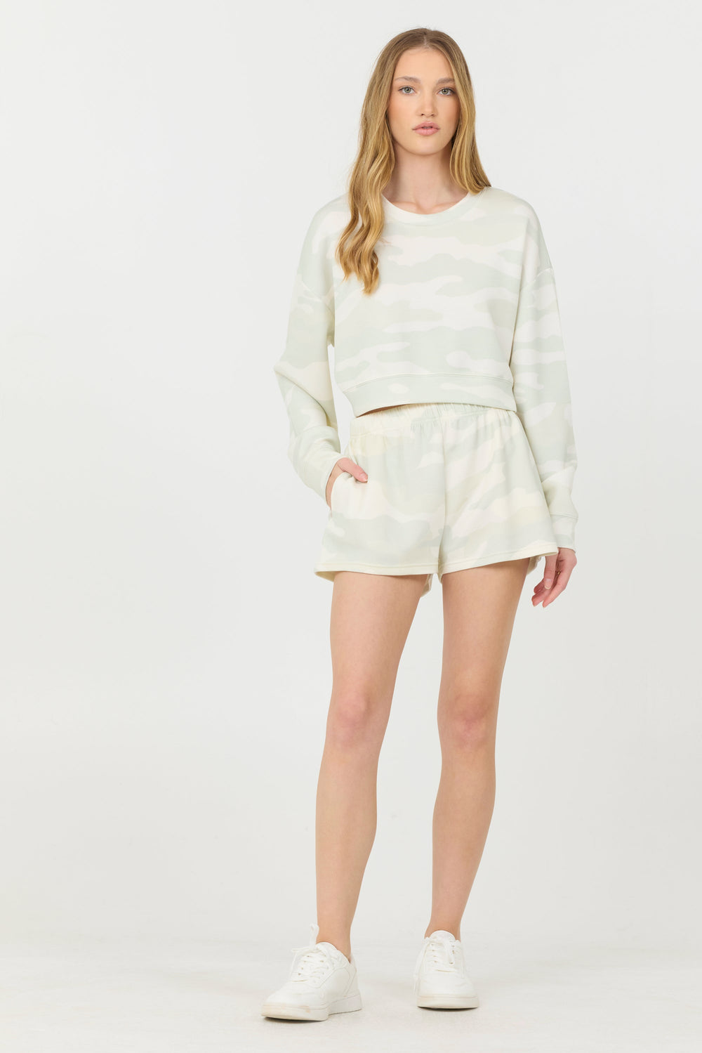 Spring Camo Printed Cloud Fleece Shorts | Vintage Havana Spring Camo